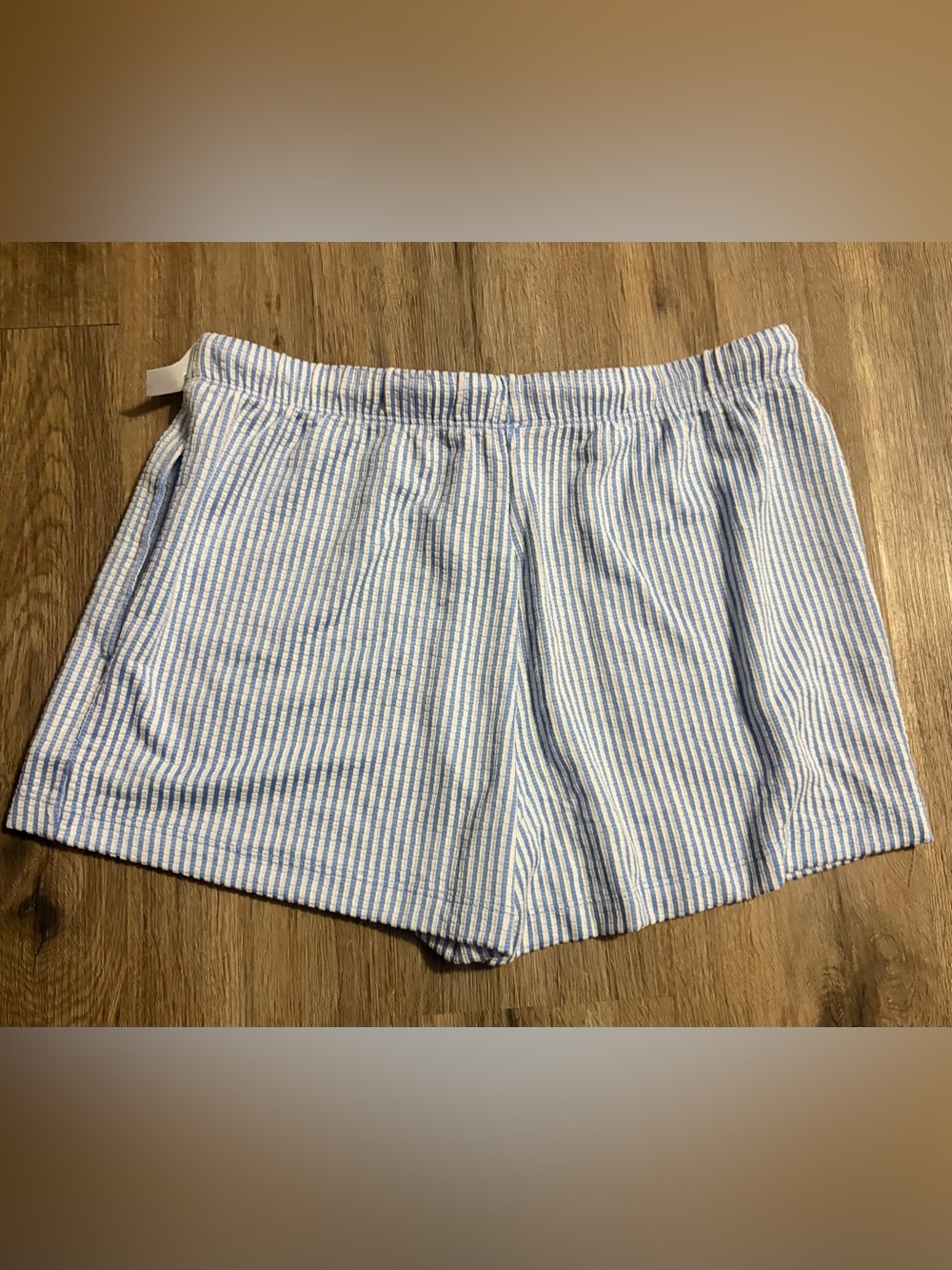 Light Blue/White Striped Lounge Shorts - Size Small - No Brand - Picture 2 of 6